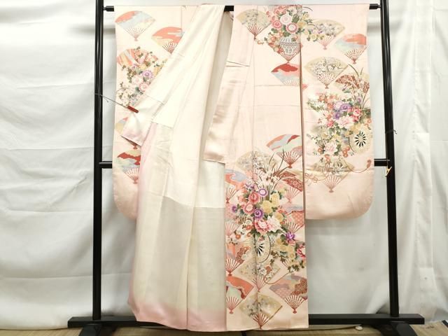 平和屋着物■豪華振袖　花車扇面花文　金彩　正絹　逸品　DABL3165qa