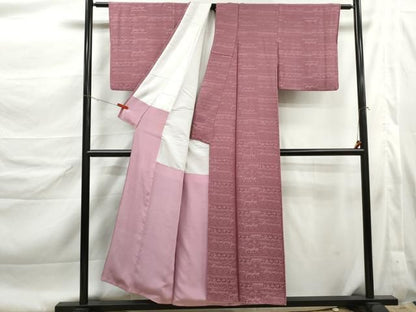 平和屋着物■上質な小紋　横段幾何学文　正絹　逸品　DABL3172qa
