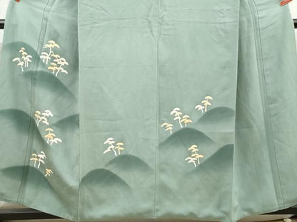 平和屋着物■訪問着　駒刺繍　重ね山樹林文　暈し染め　金彩　正絹　逸品　DABL3173qa