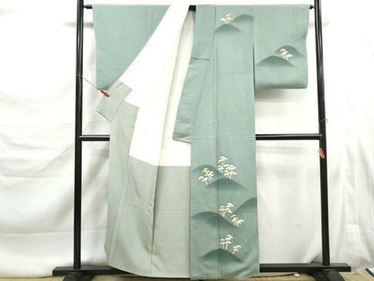平和屋着物■訪問着　駒刺繍　重ね山樹林文　暈し染め　金彩　正絹　逸品　DABL3173qa