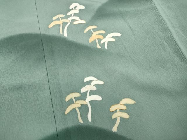 平和屋着物■訪問着　駒刺繍　重ね山樹林文　暈し染め　金彩　正絹　逸品　DABL3173qa
