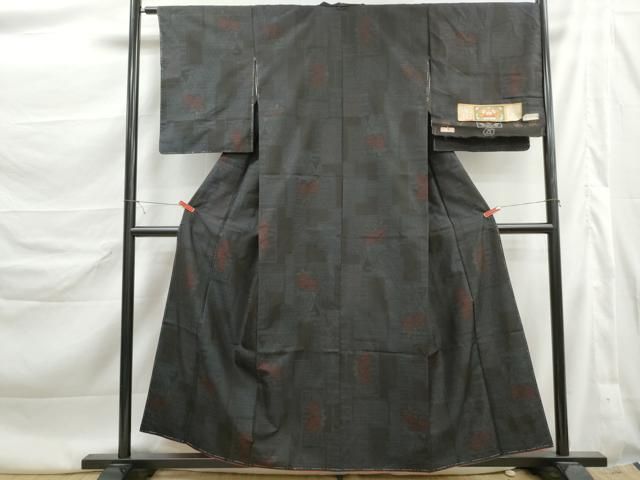 平和屋着物■本場大島紬　風景花文　証紙付き　正絹　逸品　未使用　DABL3190qa