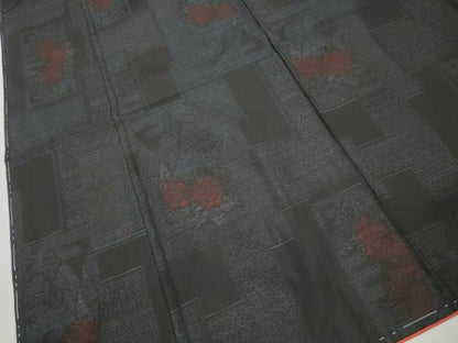 平和屋着物■本場大島紬　風景花文　証紙付き　正絹　逸品　未使用　DABL3190qa