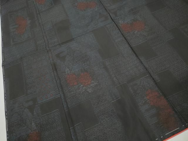 平和屋着物■本場大島紬　風景花文　証紙付き　正絹　逸品　未使用　DABL3190qa