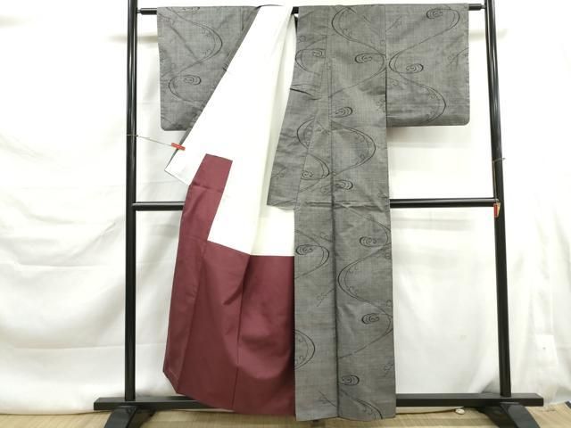 平和屋着物■本場大島紬　9マルキ　唐草文　正絹　逸品　DABL3191qa