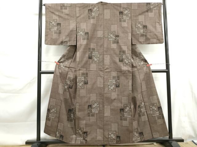 平和屋着物■本場大島紬　7マルキ　風景花文　正絹　逸品　DABL3193qa