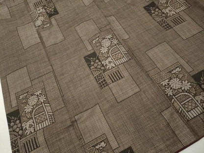 平和屋着物■本場大島紬　7マルキ　風景花文　正絹　逸品　DABL3193qa