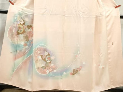 平和屋着物■訪問着　作家物　花蝶文　暈し染め　金彩　正絹　逸品　DABL3197qa