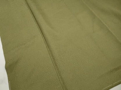 平和屋着物■上質な色無地　霞地紋　根岸色　正絹　逸品　未使用　DABL3198qa