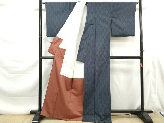 平和屋着物■本場大島紬　7マルキ　幾何学文　正絹　逸品　DABL3210qa