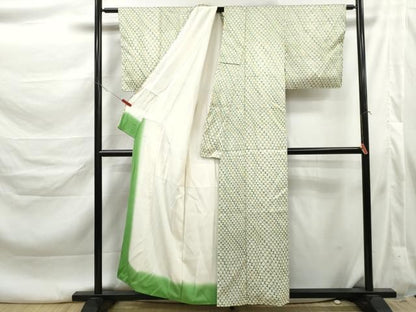 平和屋着物■上質な小紋　花菱青海波文　正絹　逸品　DABL3211qa