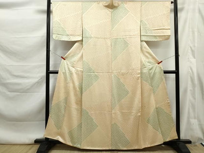 平和屋着物■上質な小紋　総絞り　鹿の子文　正絹　逸品　DABL3212qa