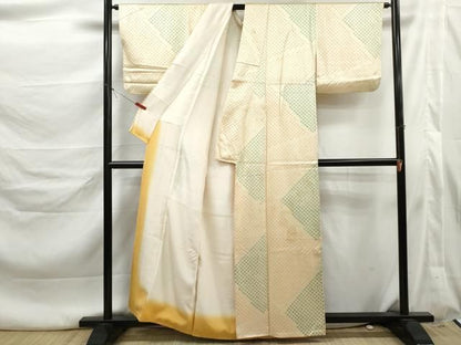平和屋着物■上質な小紋　総絞り　鹿の子文　正絹　逸品　DABL3212qa