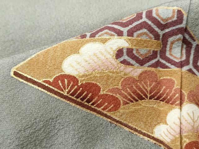 平和屋着物■豪華色留袖　扇面花文　鬘帯　暈し染め　金彩　正絹　逸品　未使用　DABL3229qa