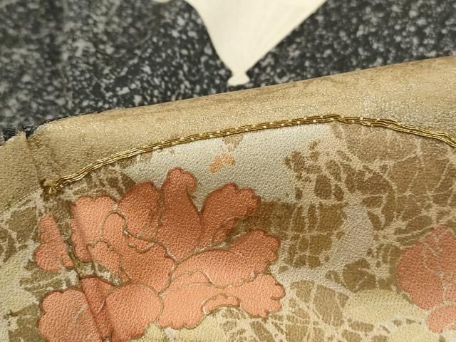 平和屋着物■訪問着　駒刺繍　雲取り扇面花文　金彩　正絹　逸品　DABL3230qa