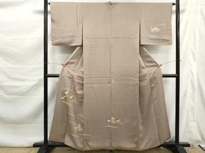 平和屋着物■訪問着　刺繍　扇面花文　金彩　正絹　逸品　DABL3232qa