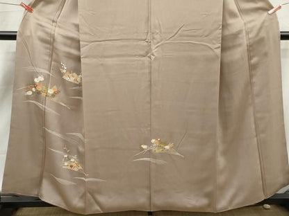 平和屋着物■訪問着　刺繍　扇面花文　金彩　正絹　逸品　DABL3232qa