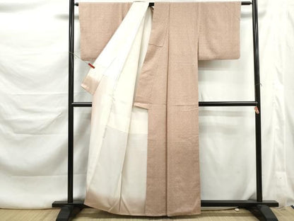 平和屋着物■上質な小紋　変わり格子　正絹　逸品　DABL3242qa