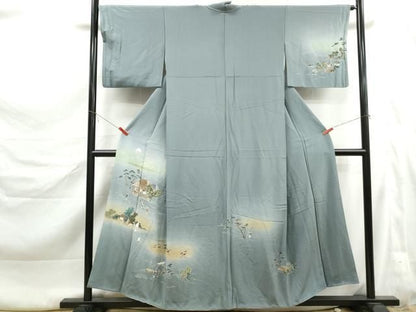 平和屋着物■訪問着　人物風景文　暈し染め　金彩　正絹　逸品　DABL3250qa