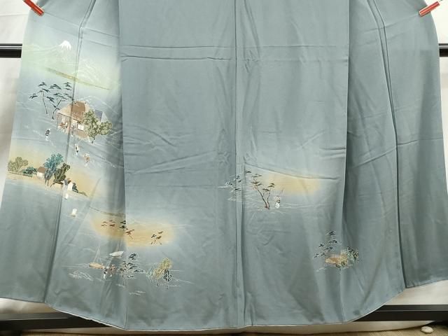 平和屋着物■訪問着　人物風景文　暈し染め　金彩　正絹　逸品　DABL3250qa