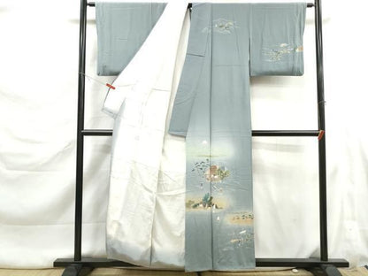 平和屋着物■訪問着　人物風景文　暈し染め　金彩　正絹　逸品　DABL3250qa