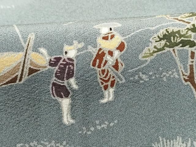 平和屋着物■訪問着　人物風景文　暈し染め　金彩　正絹　逸品　DABL3250qa