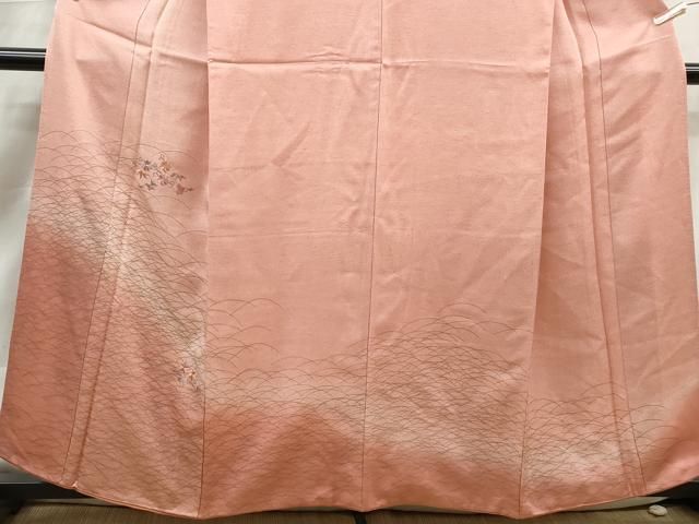 平和屋着物■訪問着　刺繍　舞花文　暈し染め　金彩　正絹　逸品　DABL3252qa