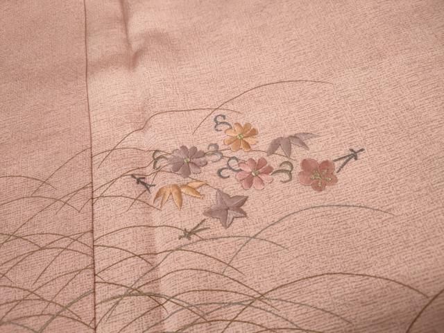 平和屋着物■訪問着　刺繍　舞花文　暈し染め　金彩　正絹　逸品　DABL3252qa