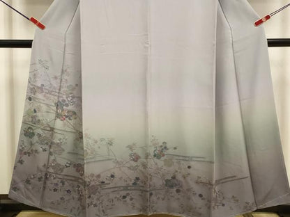 平和屋着物●中国三大刺繍　スワトウ刺繍　汕頭刺繍　相良刺繍　総刺繍　訪問着　枝花文　暈し染め　正絹　逸品　未使用　DABL3523du