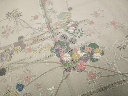 平和屋着物●中国三大刺繍　スワトウ刺繍　汕頭刺繍　相良刺繍　総刺繍　訪問着　枝花文　暈し染め　正絹　逸品　未使用　DABL3523du