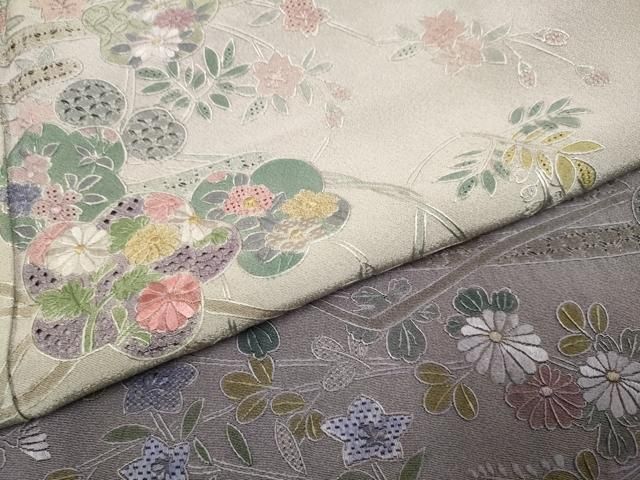 平和屋着物●中国三大刺繍　スワトウ刺繍　汕頭刺繍　相良刺繍　総刺繍　訪問着　枝花文　暈し染め　正絹　逸品　未使用　DABL3523du
