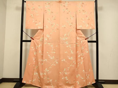 平和屋着物●上質な小紋 　地紋起こし　枝花文　正絹　逸品　DABL3527du