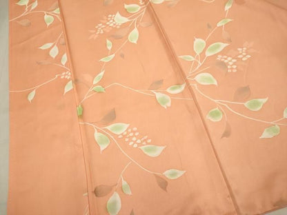 平和屋着物●上質な小紋 　地紋起こし　枝花文　正絹　逸品　DABL3527du