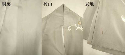 平和屋着物●訪問着　駒刺繍　草花文　金彩　正絹　逸品　DABL3532du