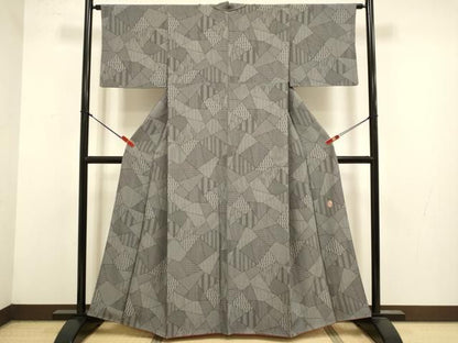 平和屋着物●江戸小紋　作家物　切嵌文　正絹　逸品　DABL3537du
