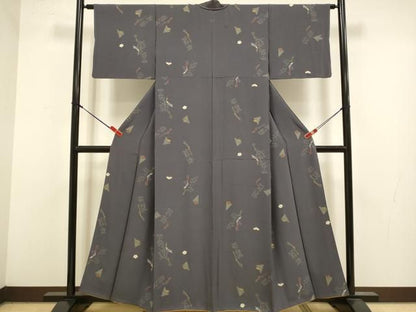 平和屋着物●上質な小紋　松竹梅　金彩　正絹　逸品　DABL3538du