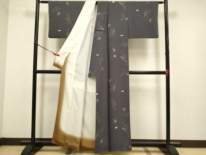平和屋着物●上質な小紋　松竹梅　金彩　正絹　逸品　DABL3538du