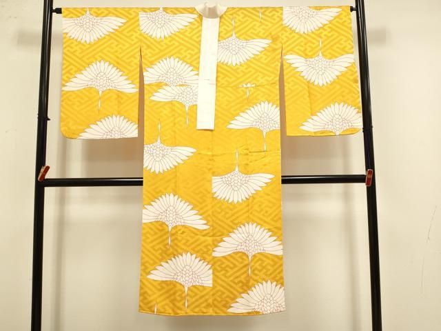 平和屋着物●長襦袢　無双仕立て　飛鶴文　半衿刺繍　正絹　逸品　DABL3541du