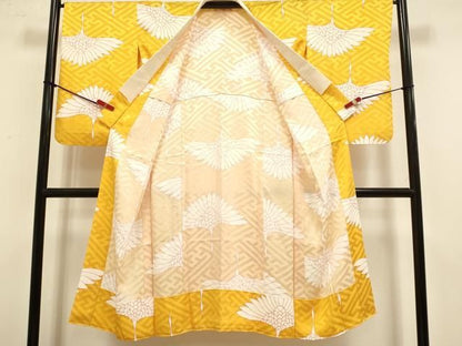 平和屋着物●長襦袢　無双仕立て　飛鶴文　半衿刺繍　正絹　逸品　DABL3541du