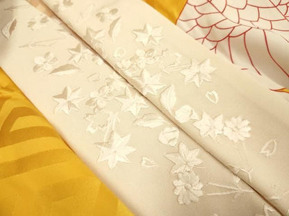 平和屋着物●長襦袢　無双仕立て　飛鶴文　半衿刺繍　正絹　逸品　DABL3541du