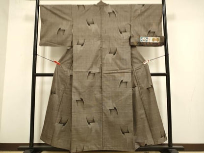 平和屋着物●本場大島紬　9マルキ　古代染色純泥染　短冊文　証紙付き　正絹　逸品　DABL3547du