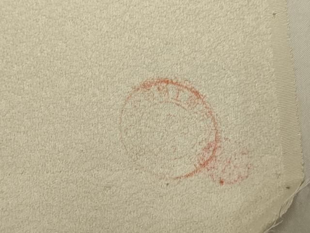 平和屋着物●上質な色無地　作家物　花菱地紋　錆鉄御納戸色　反端付き　正絹　逸品　未使用　DABL3548du
