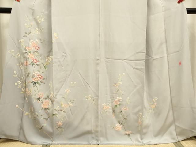 平和屋着物●本加賀友禅作家　和泉衛知　訪問着　枝花文　暈し染め　反端付き　正絹　逸品　DABL3549du