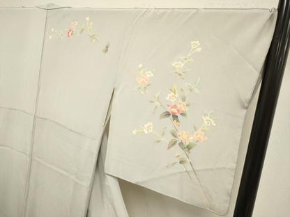 平和屋着物●本加賀友禅作家　和泉衛知　訪問着　枝花文　暈し染め　反端付き　正絹　逸品　DABL3549du