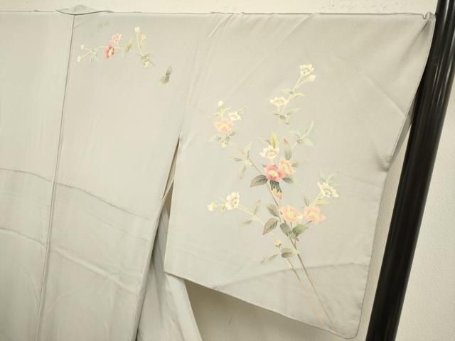 平和屋着物●本加賀友禅作家　和泉衛知　訪問着　枝花文　暈し染め　反端付き　正絹　逸品　DABL3549du