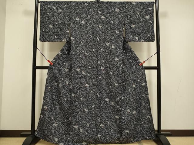 平和屋着物▽小紋　単衣　南天文　洗える着物　DABL3583du