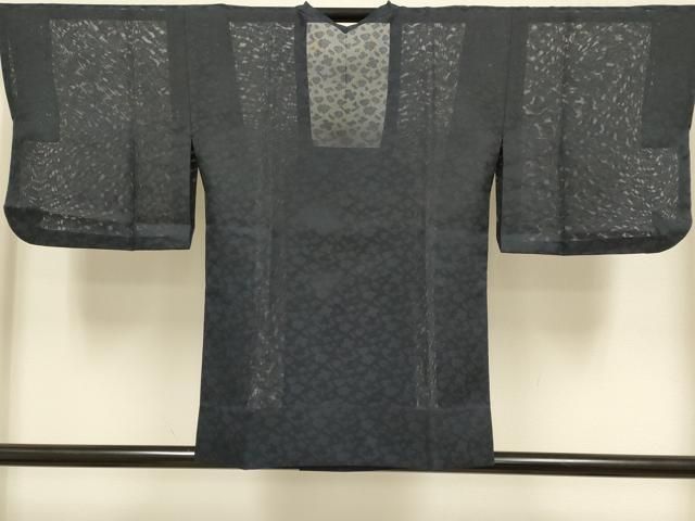 平和屋着物▽道行コート　スリーシーズン　春夏秋　塵除け　抽象文様　濃い藍鉄色　DABL3606du