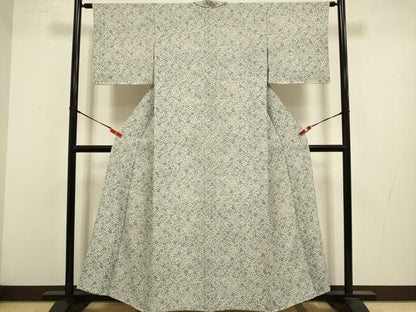 平和屋着物▽小紋　単衣　幾何学花文　洗える着物　DABL3614du