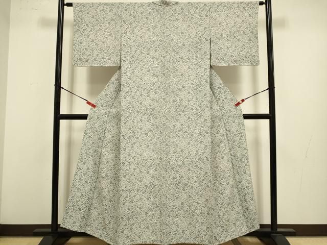 平和屋着物▽小紋　単衣　幾何学花文　洗える着物　DABL3614du