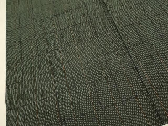 平和屋着物▽洗える最高級着物　＜英＞はなぶさ謹製　小紋　単衣　格子　洗える着物　DABL3626du